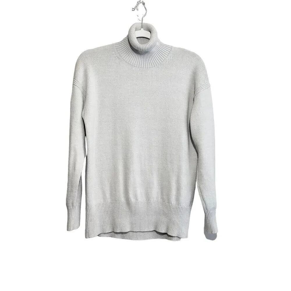 Nordstrom Merino Wool Blend Turtleneck Long Sleeve Sweater S Blue Gray